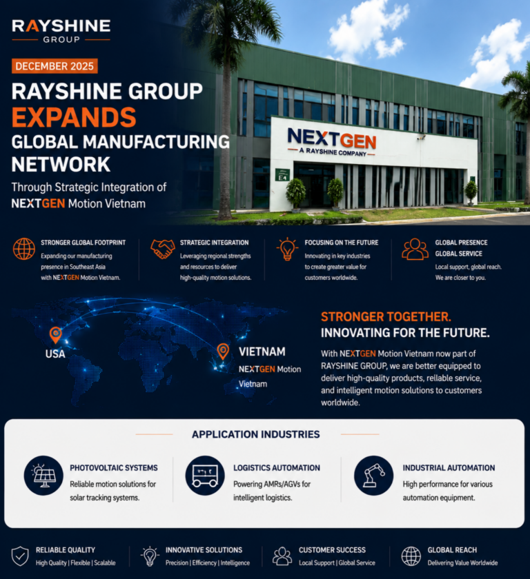 Rayshine Group Expands Global Manufacturing Network Through Strategic Integration of NEXTGEN Motion Vietnam
